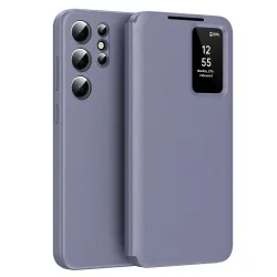 Custodia per Samsung Galaxy S22 Ultra 5G S908, Techsuit, SmartView, Viola