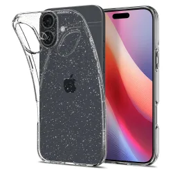 Custodia per Apple iPhone 16 Plus, Spigen, Liquid Crystal Glitter, Trasparente ACS08065