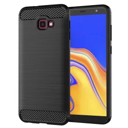 Custodia per Samsung Galaxy J4 Plus (2018) J415, Techsuit, Carbonio, Nera