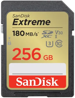 Scheda di memoria SDXC SanDisk Extreme, 256Gb, Classe 10 / UHS-1 U3 SDSDXVV-256G-GNCIN