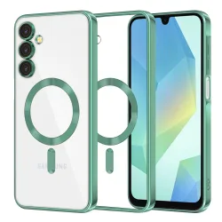 Custodia MagSafe per Samsung Galaxy A16 5G A166 / A16 4G A165, Techsuit, Luxury Crystal, Verde Chiaro