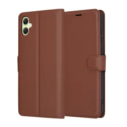 Custodia per Samsung Galaxy A05 A055, Techsuit, Leather Folio, Marrone