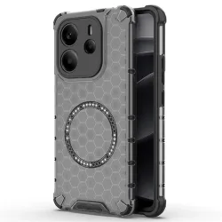 Custodia MagSafe per Xiaomi Redmi Note 14 4G (Regionale), Techsuit, HoneyComb Shield, Nera