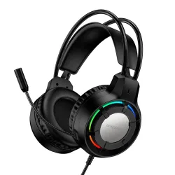 Cuffie Gaming 3.5mm Borofone BO112 Wave, RGB, 2m, Nere