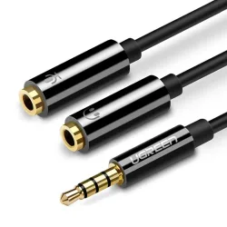 Adattatore Audio 3.5mm - 2 x 3.5mm UGREEN AV141, 0.2m, Nero