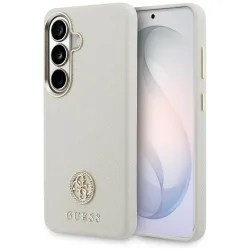 Custodia MagSafe per Samsung Galaxy S26 S942, Guess, Rhinestone Round Logo, Beige