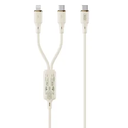 Cavo di Ricarica USB-C - Lightning / USB-C XO Design NB-Q262 2in1, 100W, 1.2m, Beige