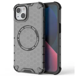 Custodia MagSafe per Apple iPhone 14, Techsuit, HoneyComb Shield, Nera