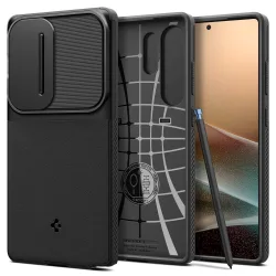Custodia per Samsung Galaxy S25 Ultra S938, Spigen, OPTIK ARMOR, Nera ACS08969