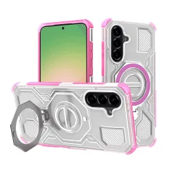 Custodia per Samsung Galaxy A56 A566, Techsuit, Carbon Shield Pro, Rosa