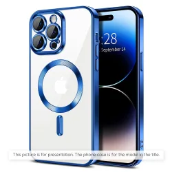 Custodia MagSafe per Apple iPhone 17 Air, Techsuit, Luxury Crystal, Blu Scuro