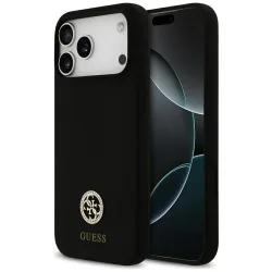 Custodia MagSafe per Apple iPhone 17 Pro Max, Guess, Logo Strass 4G, Nera