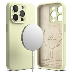 Custodia MagSafe per Apple iPhone 15 Pro, Ringke, Silicone, Verde Lime