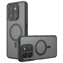 Custodia MagSafe per Honor 400 Smart 4G / X7d 4G / 400 Smart 5G, Techsuit, PureFrost, Nera Satinata