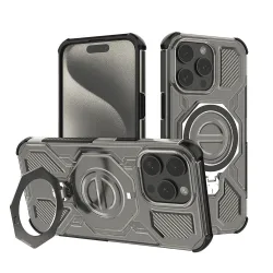 Custodia per Apple iPhone 15 Pro, Techsuit, Carbon Shield Pro, Fumo