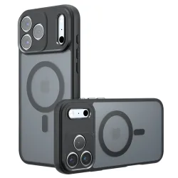 Custodia MagSafe per Apple iPhone 17 Pro Max, Techsuit, PureFrost, Nero Satinato