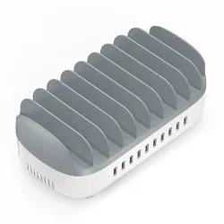 Caricabatterie Stazione Orico DUK-10P-V1, 120W, 2.4A, 10 x USB-A, Bianco