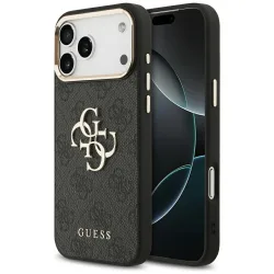 Custodia per Apple iPhone 17 Pro Max, Guess, Big 4G Logo Classic, Nera Dorata