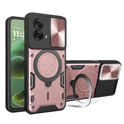 Custodia per Motorola Moto G35, Techsuit, CamGuard Pro, Rosa Dorato