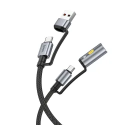 Cavo Dati e Ricarica USB-C / USB-A - USB-C / Accendisigari Elettrico HOCO U138, 60W, 1.2m, Nero
