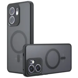 Custodia MagSafe per Oppo Reno13 FS 5G / Reno13 F 4G / Reno13 F, Techsuit, PureFrost, Nero Satinato