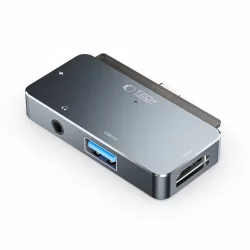 Hub USB-C Tech-Protect V6, 1 x USB-A - 1 x USB-C - 1 x HDMI - 1 x Jack 3.5mm, Grigio