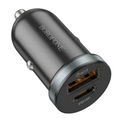 Caricabatterie da auto Borofone BZ22 Scenery, 30W, 3A, 1 x USB-A - 1 x USB-C, nero