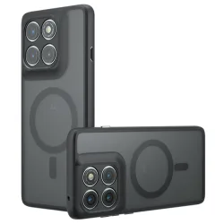 Custodia MagSafe per Motorola Edge 60 Pro, Techsuit, PureFrost, Nero Satinato