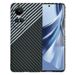 Custodia per Oppo Reno10 / Reno10 Pro, Techsuit, Carbonite FiberShell, Nero Grigio