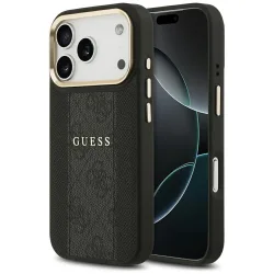 Custodia MagSafe per Apple iPhone 17 Pro, Guess, 4G Stripe, Nera