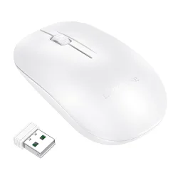 Mouse Wireless Borofone BG14 Planet, 1000DPI, BT / Wi-Fi, Bianco