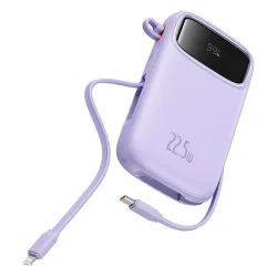 Batteria Esterna Baseus Qpow Pro+, 10000mAh, 22.5W, QC + PD, 1 x Lightning - 1 x USB-A - 2 x USB-C, Viola P10055003513-00