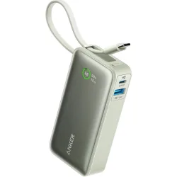 Batteria Esterna Anker Nano, 10000mAh, 30W, QC + PD, 1 x USB-A - 2 x USB-C, Verde A1259G61