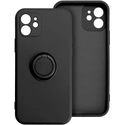 Custodia per Apple iPhone 16 Plus, OEM, Silicone Ring, Nera