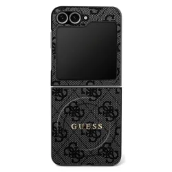 Custodia MagSafe per Samsung Galaxy Z Flip7 F766, Guess, Collezione 4G, Nera