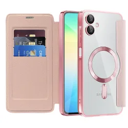 Custodia MagSafe per Samsung Galaxy A06 A065, Techsuit, SmartMag Book, Rosa
