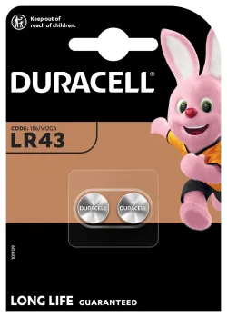 Batteria Duracell, LR43, Set 2 pezzi