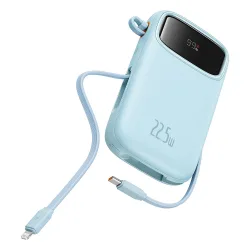 Batteria Esterna Baseus Qpow Pro+, 10000mAh, 22.5W, QC + PD, 1 x Lightning - 1 x USB-A - 2 x USB-C, Blu P10055003313-00