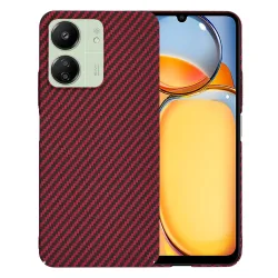 Custodia per Xiaomi Redmi 13C 5G / 13C / Poco C65, Techsuit, Carbonite FiberShell, Rossa