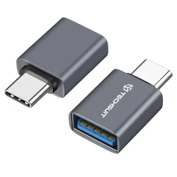 Adattatore OTG USB-C - USB-A Techsuit A8 SlateVolt, Grigio