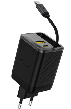 Caricabatterie Rete con Cavo USB-C Dudao A67EU, 67W, 3.35A, 1 x USB-A - 1 x USB-C, Nero