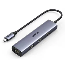 Hub USB-C UGREEN CM473 (20841), 4 x USB-A 3.0, 0,20 m, Grigio