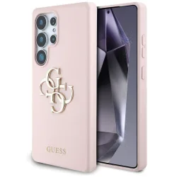 Custodia per Samsung Galaxy S25 Ultra S938, Guess, 4G Grained Big and Classic Logo, Rosa