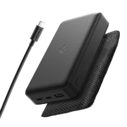 Batteria Esterna Spigen, 20000mAh, 30W, QC + PD, 1 x USB-A - 2 x USB-C, Nera ABA09433
