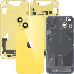 Copertura Batteria Apple iPhone 14, Con Scocca Centrale, Parti Complete, Giallo, Swap Premium