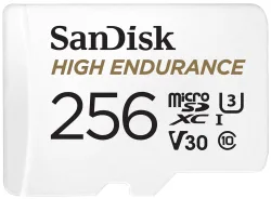 Scheda di Memoria microSDXC SanDisk High Endurance, 256Gb, Classe 10 / UHS-1 U3, Con Adattatore SDSQQNR-256G-GN6IA