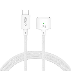 Cavo di Ricarica Tech-Protect MMC01 Ultraboost, USB-C - MagSafe 3, 140W, 2m, Bianco