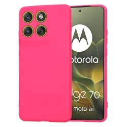 Custodia per Motorola Edge 70, Techsuit, SoftFlex, Rosa Scuro
