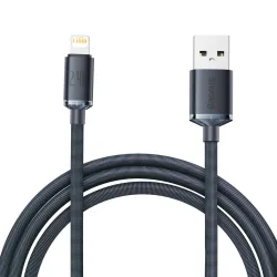 Cavo di ricarica e dati USB-A - Lightning della serie Crystal Shine di Baseus, 18W, 2m, nero CAJYY00010101