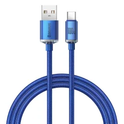 Cavo Dati e Ricarica USB-A - USB-C Baseus Crystal Shine Series, 100W, 1.2m, Blu CAJY000403